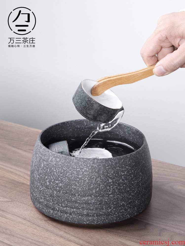 Three thousand ceramic tea tea to wash large Japanese cup by hand wash water, after the home of kung fu tea accessories dross barrels
