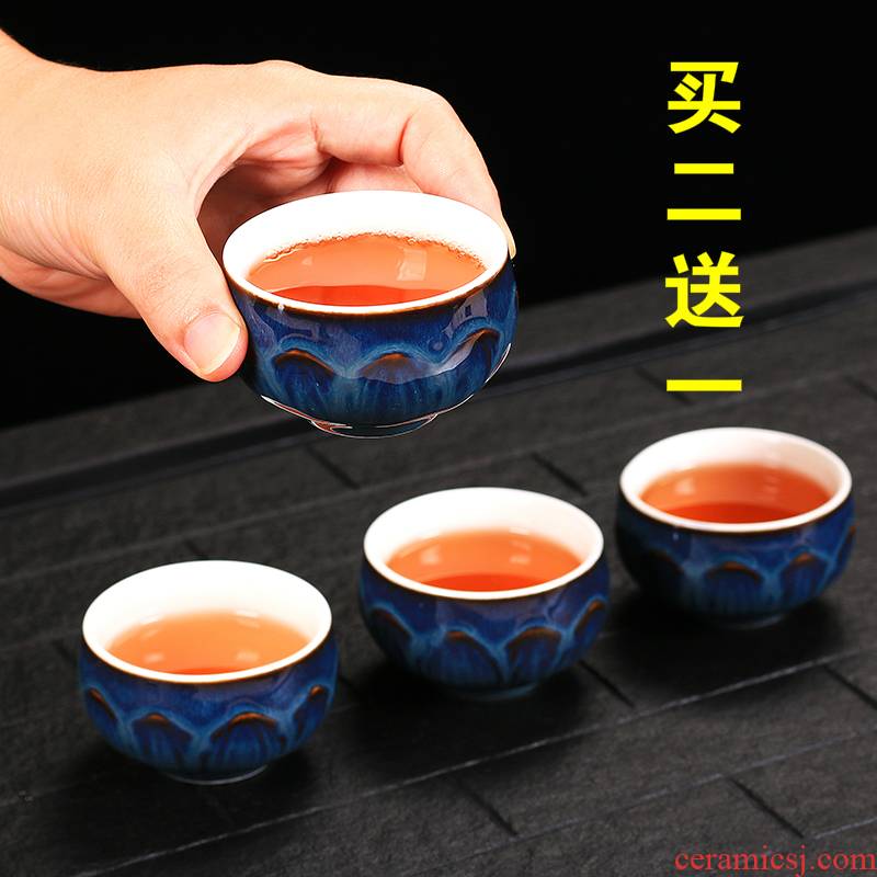Ya xin $# up kung fu household ceramic cups sample tea cup temmoku built light tea master cup single cup size