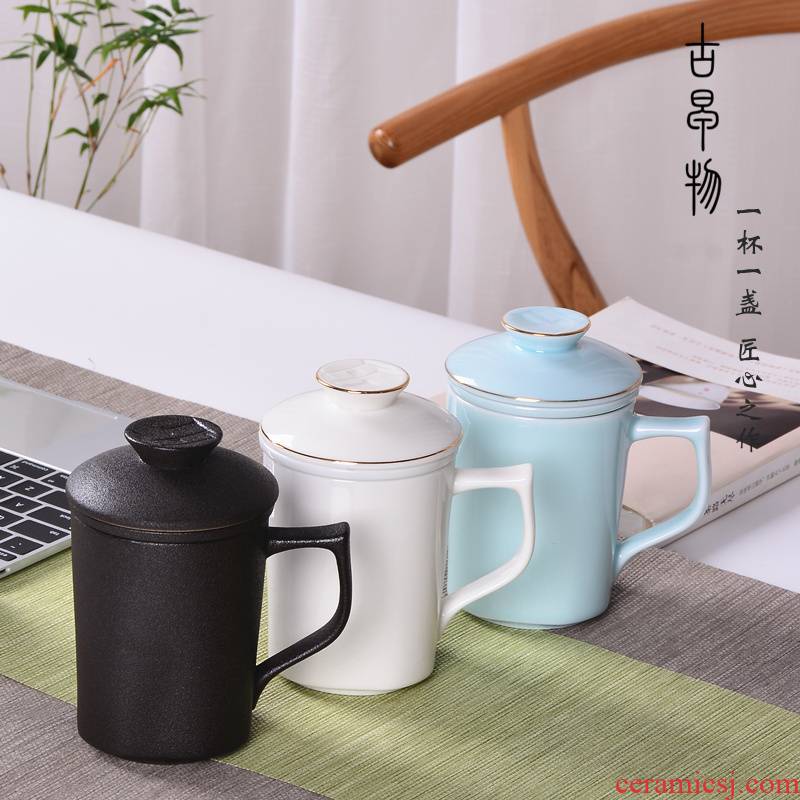 Mark cup with cover filter cup of household ceramic cup kung fu tea set custom office master tea cups