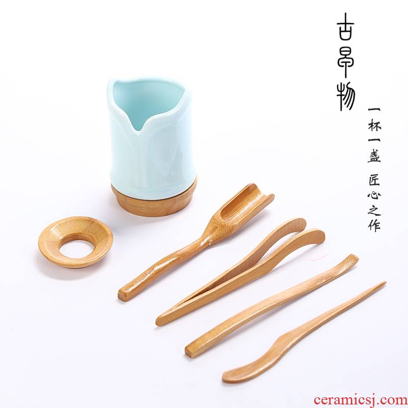 Shadow celadon 6 gentleman bamboo tea kungfu tea set accessories tea art combination ChaGa teaspoons zero furnishing articles