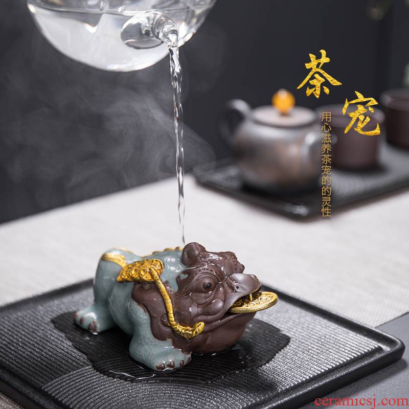 Furnishing articles pet boutique creative violet arenaceous Monkey King tea to keep lucky spittor tea tea tray and play zen tea accessories