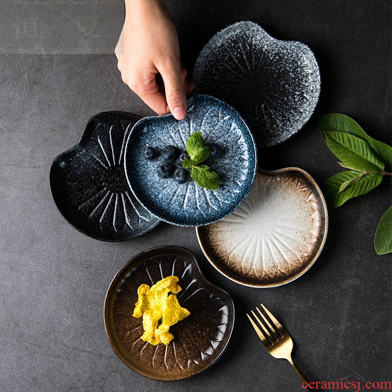 Japanese - style meal of disc cake plate ceramic creative all the lovely small ipads plate tableware tea seeds small plate