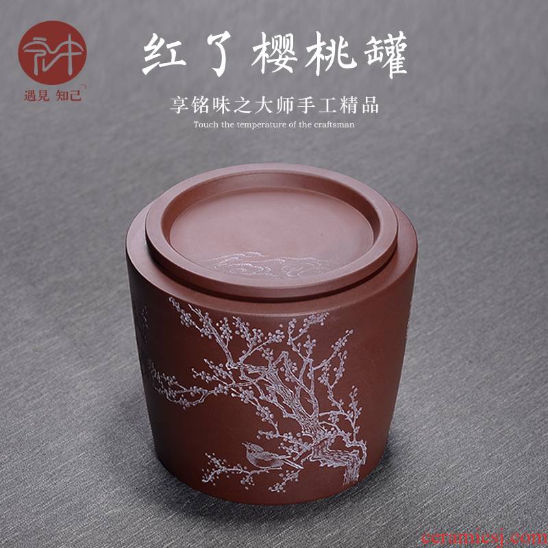 "Famous works" undressed ore in macro violet arenaceous caddy fixings manual household pu - erh tea storage tanks tea bucket a kilo