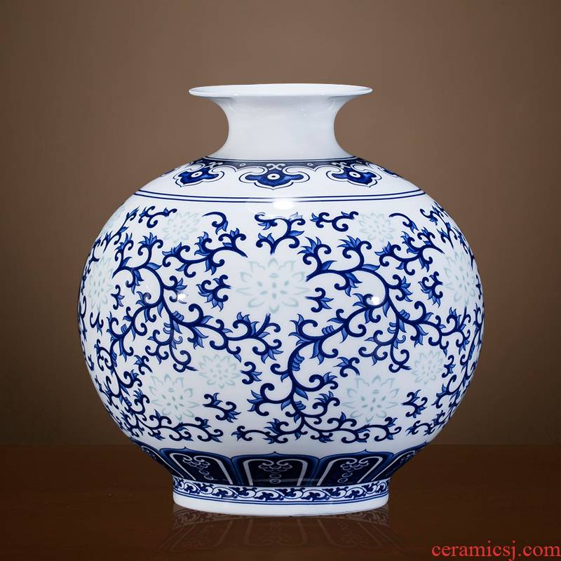 Thin foetus blue and white porcelain of jingdezhen ceramics floret bottle furnishing articles flower arranging Chinese rich ancient frame sitting room decoration