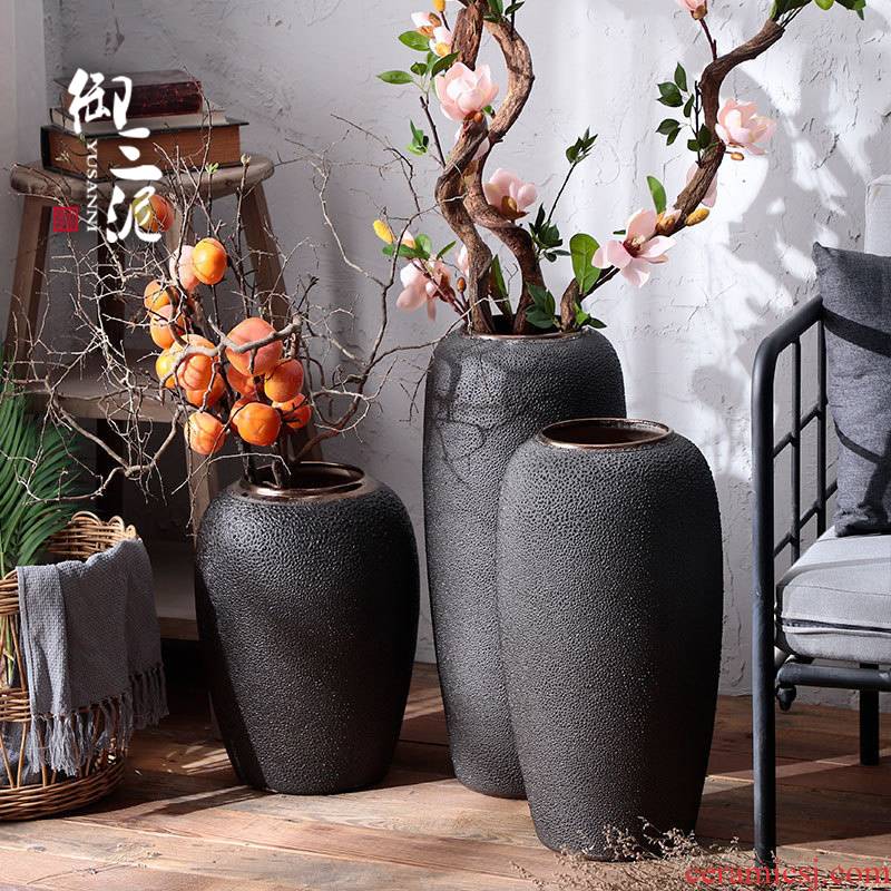 Nordic I and contracted, ceramic vases, dried flower decoration furnishing articles sitting room coarse some ceramic pot retro hydroponic flower arranging flowers