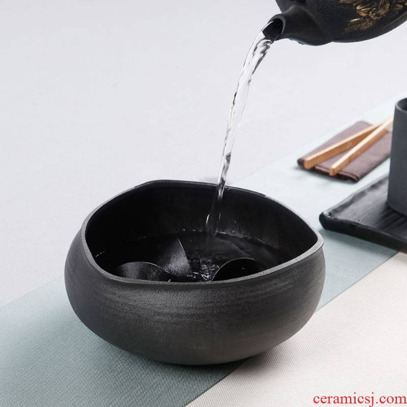 Porcelain heng tong coarse pottery triangle tea wash to ceramic wash bowl washing dishes kung fu tea accessories cup hot wash to the writing brush washer from cylinder