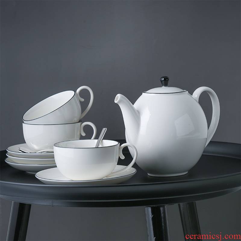 Creative ceramic Nordic hand coffee pot cup suit American household contracted hotel cutlery sample room the teapot