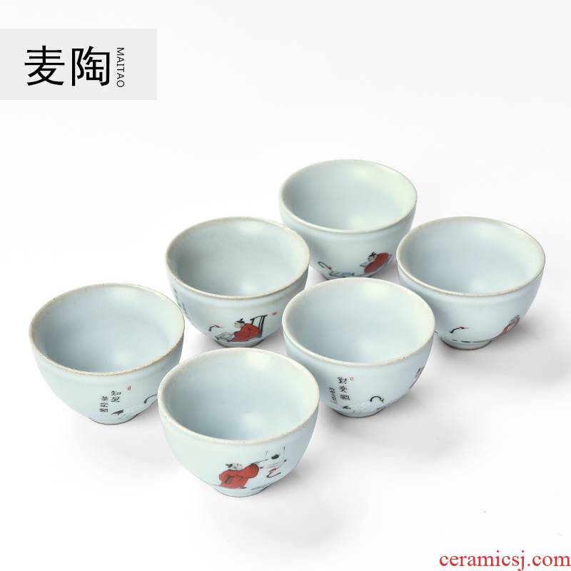 MaiTao hand - made your up ceramic kung fu tea set sample tea cup white porcelain personal ru up market metrix manual cups of tea light