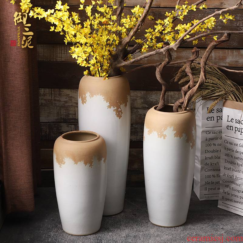 Boreal Europe style floor vase furnishing articles ceramic sitting room of I and contracted flower arranging Chinese style restoring ancient ways simulation flower vase