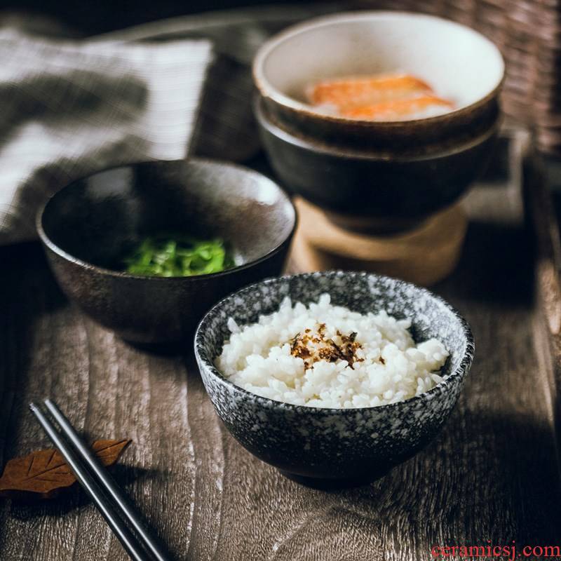 Japanese rice bowls of household ceramic bowl of beef noodles in soup bowl 4.5 "creative restoring ancient ways Japanese small dishes cutlery set