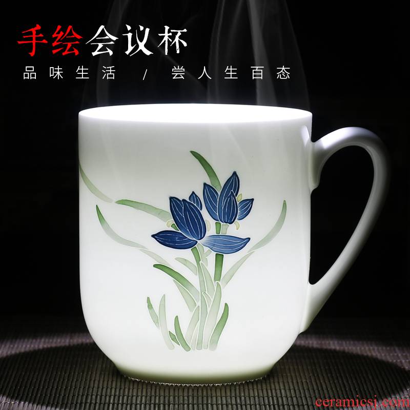 Under the liling glaze colorful porcelain ceramic keller cup and office gift custom cup water glass company activities