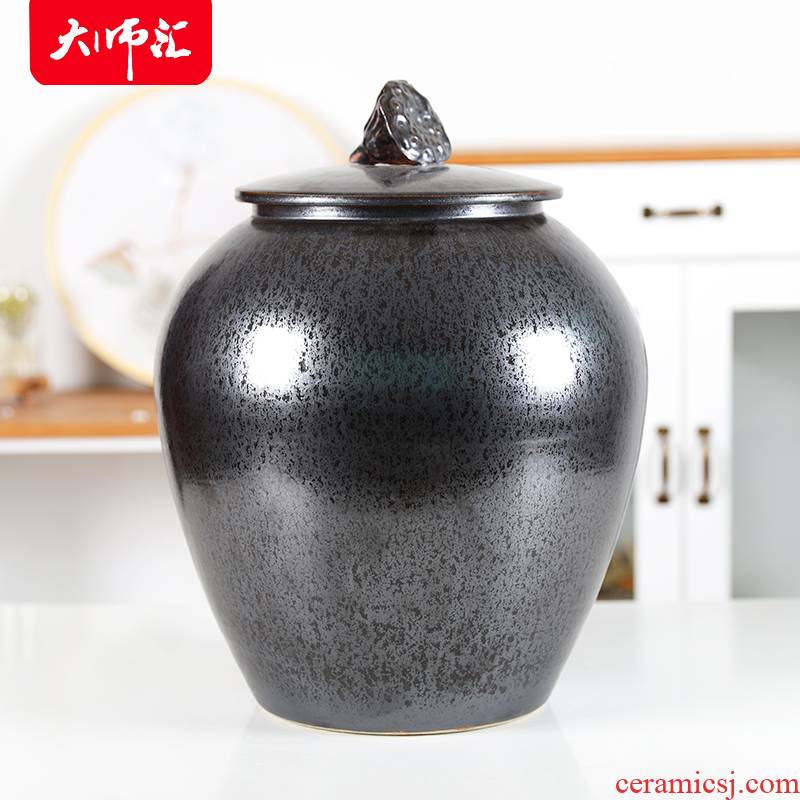 Ceramics ricer box barrel moisture meter box sealing 20 jins 30 jins home with cover tank pickle grain storage tank