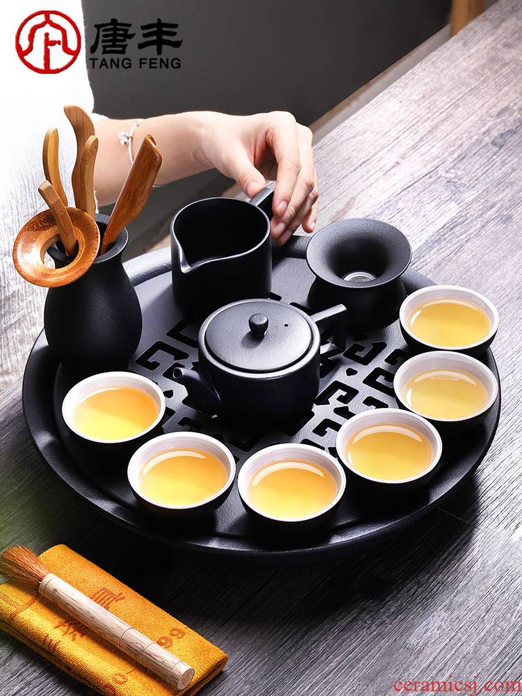 Tang Feng dry tea with a suit of household contracted sitting room balcony ceramic tea set tea cups of a complete set of kung fu tea set