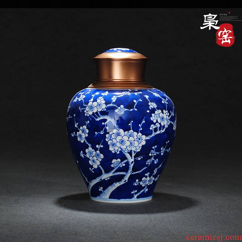 Jingdezhen ceramic tea pot large hand - made porcelain vacuum sealed as cans tieguanyin tea storage tanks
