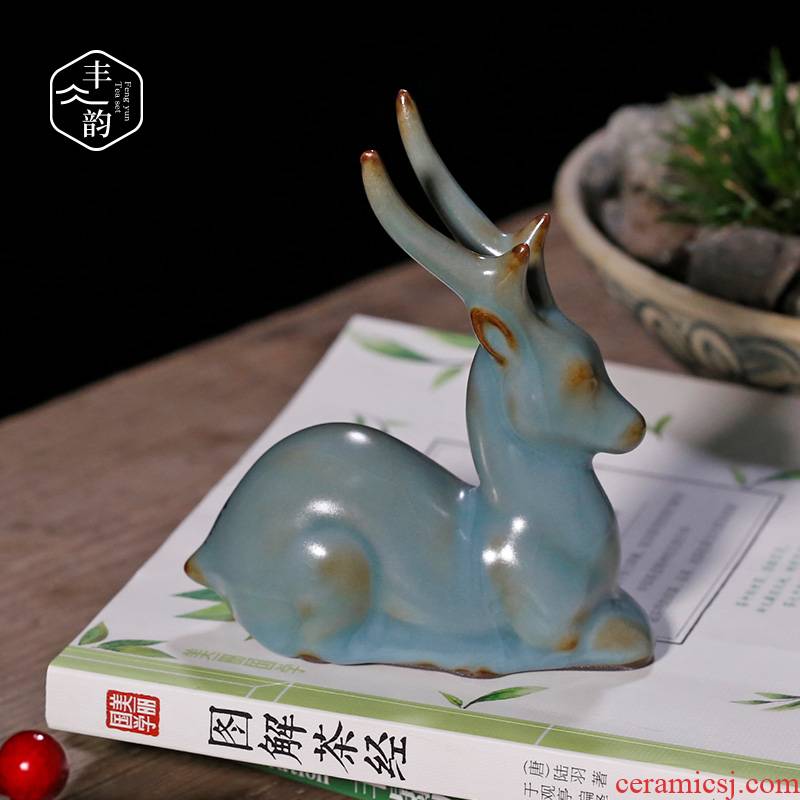 Creative pet boutique zen furnishing articles on your up tea to keep ceramic tea play tea tea table decoration. A deer