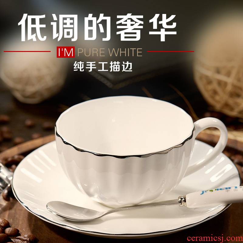 Creative ipads China coffee cups and saucers suit European white up phnom penh afternoon tea move glass ceramic tea set