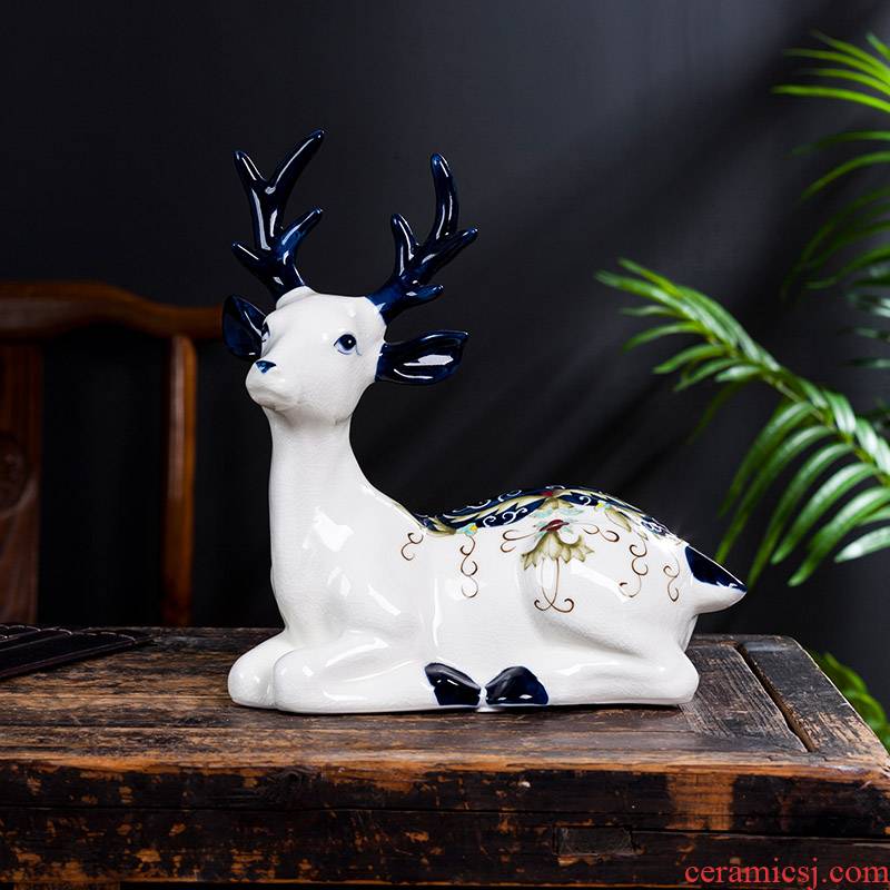 White porcelain of jingdezhen ceramics sika deer furnishing articles of Chinese style household act the role ofing is tasted the sitting room decorate the study creative decoration