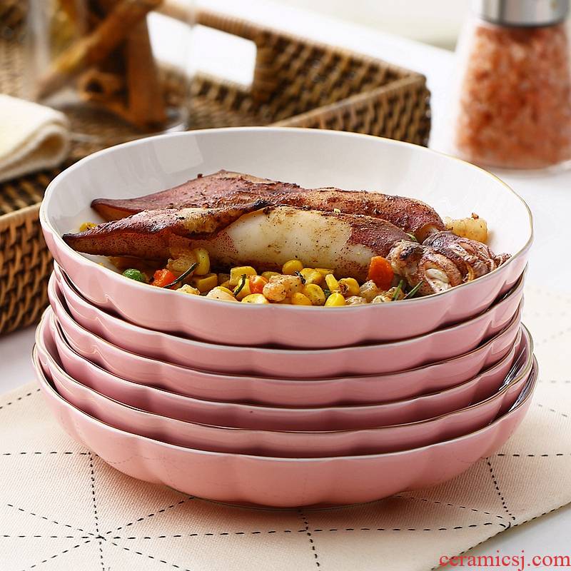 Creative fruit bowl dish dish dish of household ceramic plate plate disc web celebrity food dish Japanese - style tableware suit