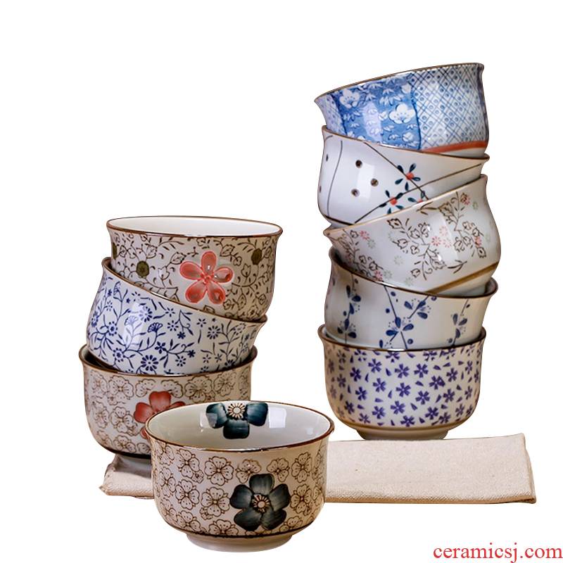 Jingdezhen Japanese under the glaze made pottery bowls tableware suit millet rice bowl bowl household porringer 1