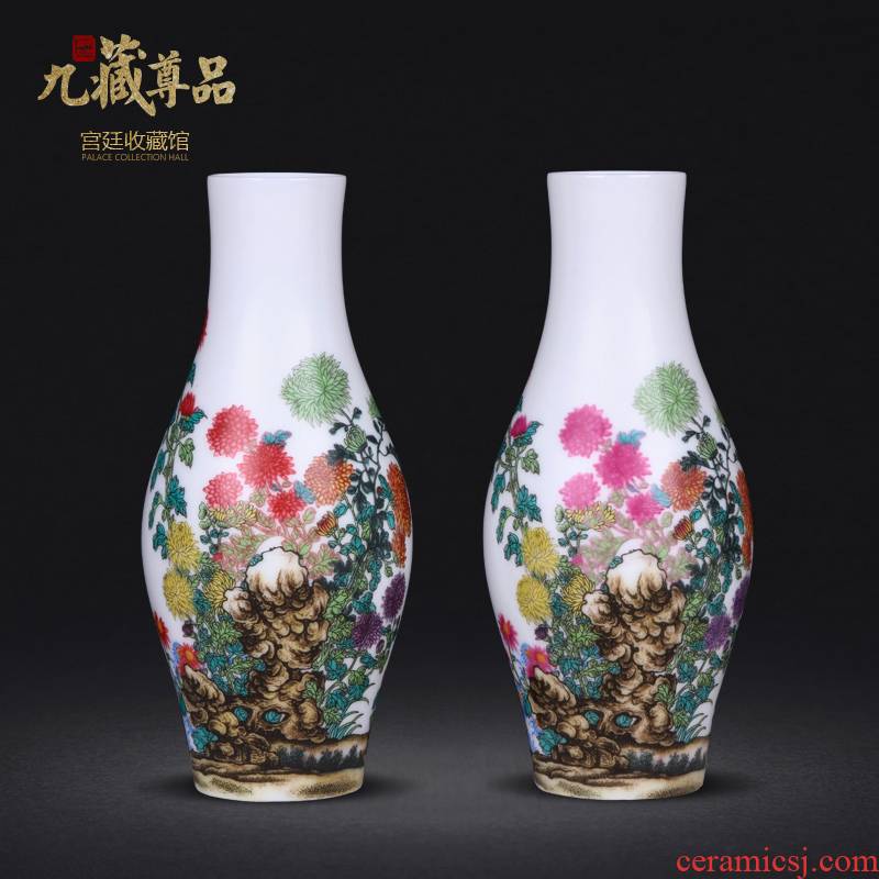 Jingdezhen ceramics imitation the qing qianlong colored enamel enamel ten treasure sitting room porch decoration penjing collection