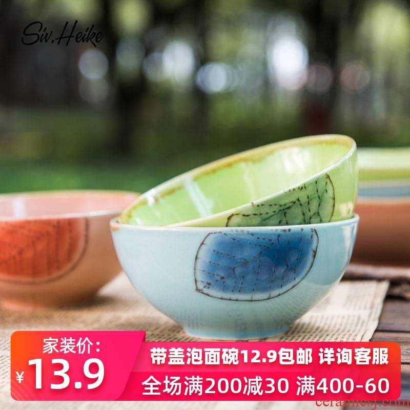 Nordic ins character hand - made lovely color Japanese European household ceramic bowl dessert to use small bowl west tableware