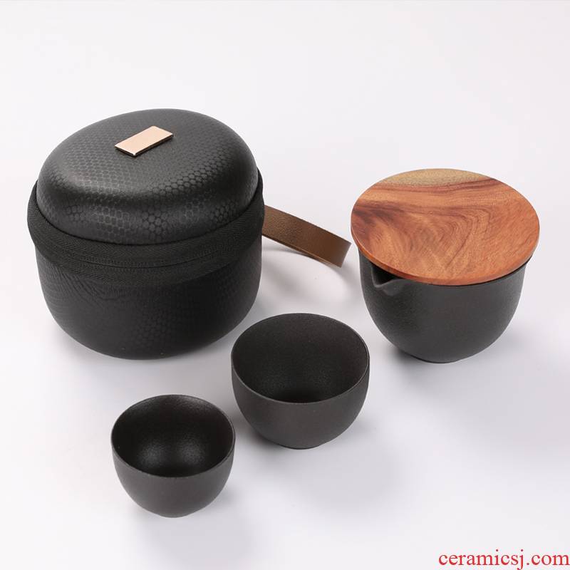 Porcelain constant travel coarse ceramic tea set # suit portable is suing the car travel package type teapot to crack a pot of two cups