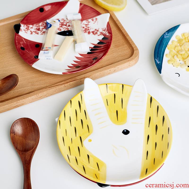 Express cartoon plate tableware home baby children 's creative little dish dish dish plate irregular ceramic plate