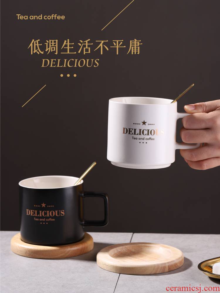 Contracted mark cup creative move trend ceramic lovers ins coffee cup home drinking a cup of northern Europe