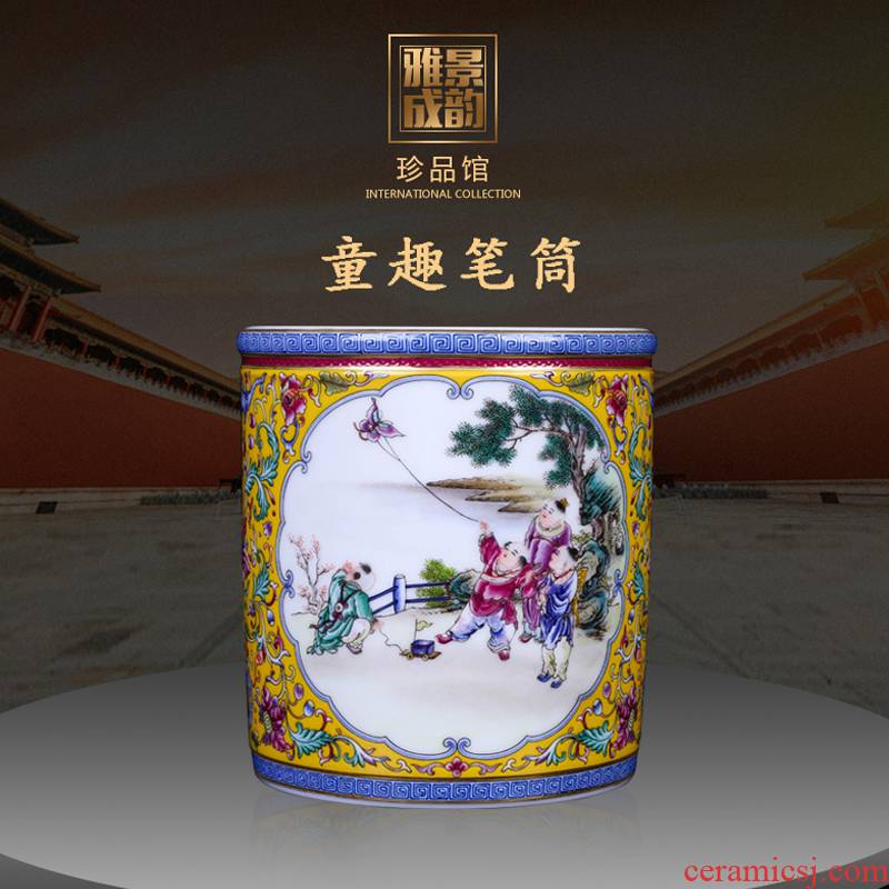 Jingdezhen porcelain brush pot restoring ancient ways is head of the 'day gift pen container to send the the teacher a housewarming gift the opened the gift shop