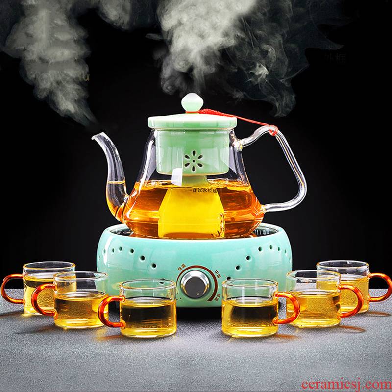 Glass cooking pot the boiled tea, the electric cooking TaoLu tea stove'm white tea pu 'er tea steam household automatic suit