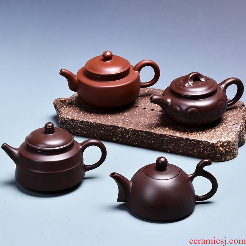 Undressed ore yixing purple sand kettle ball hole, xi shi manual black tea pu - erh tea kungfu tea teapot large stone