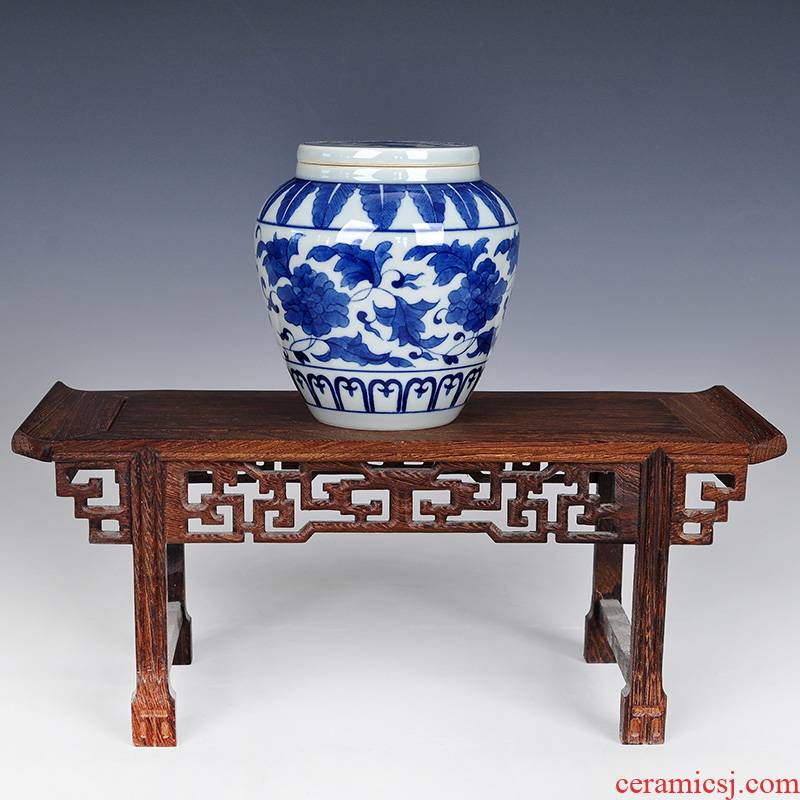 Antique hand - made ceramic of blue and white porcelain tea pot small half jins to save POTS put tea pu 'er tea storage containers