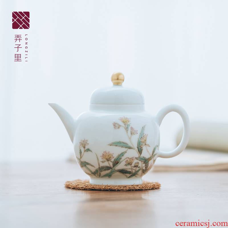 Made in jingdezhen porcelain kung fu tea teapot pure manual hand - Made capacity big palace the lantern is not it
