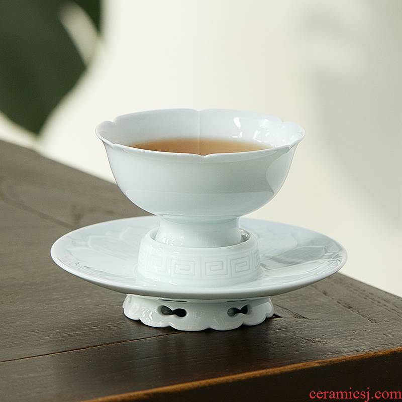 Restoring museum manual kung fu tea ceramic cups, jingdezhen household sample tea cup master cup single CPU Restoring ancient ways