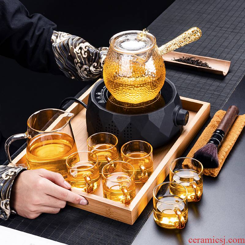 Electric TaoLu boiling tea ware household glass tea stove suit small cooking and pot of pu 'er tea tea is black and white