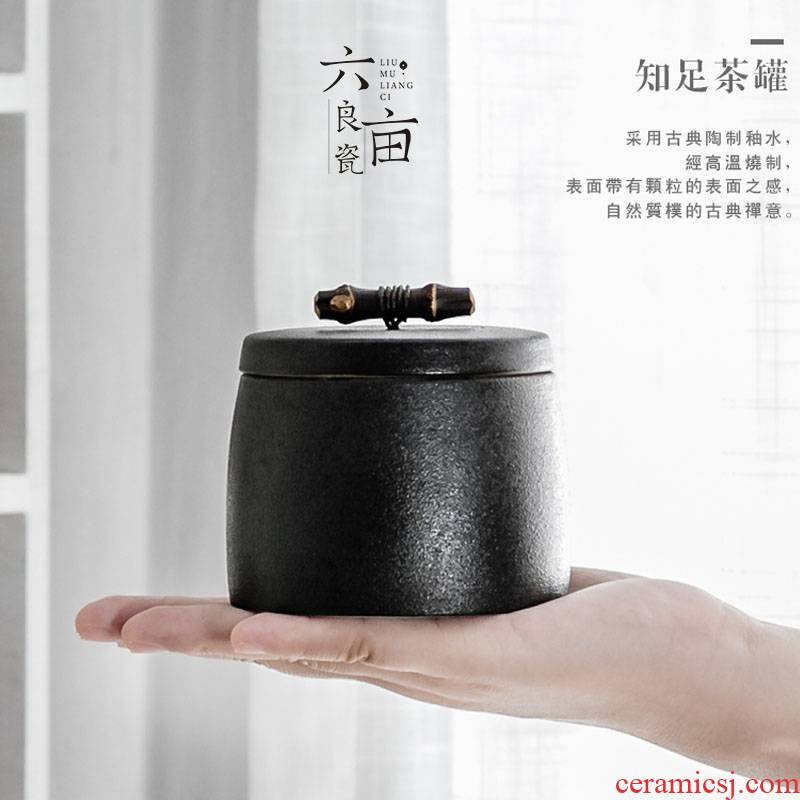 Black pottery tea pot small green tea packaging box storage POTS ceramic storage tank manual zizhu cover button to wake POTS