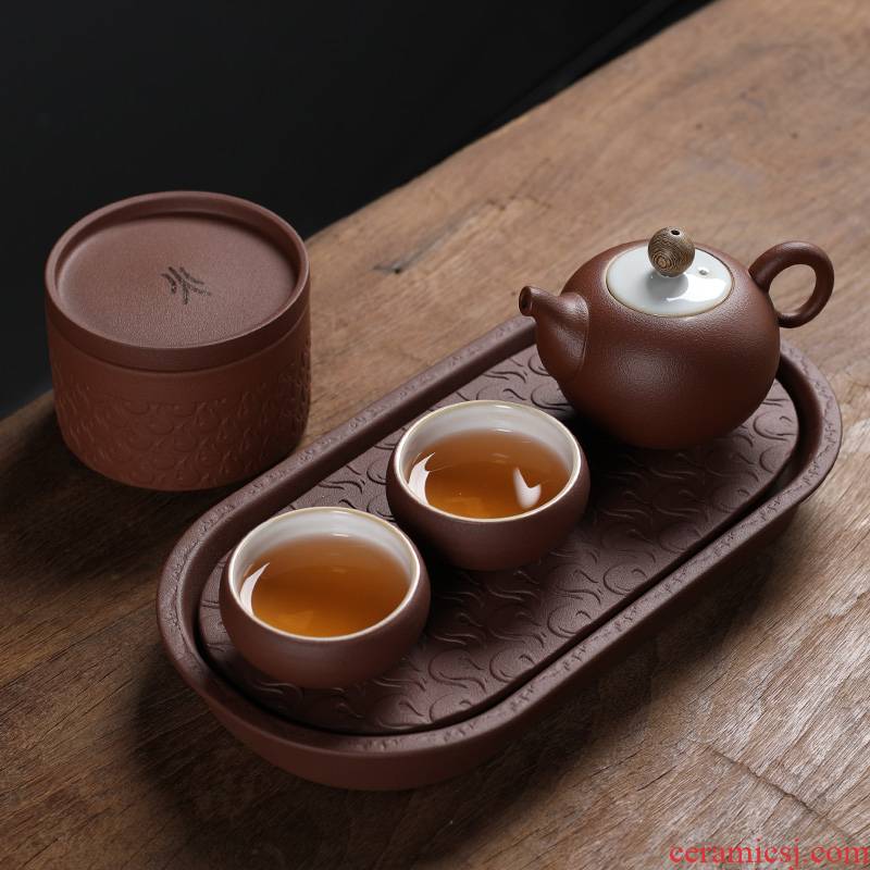 Japanese dry landscape tea table contracted household kung fu tea set zen dry ceramic tea set gift box of the household