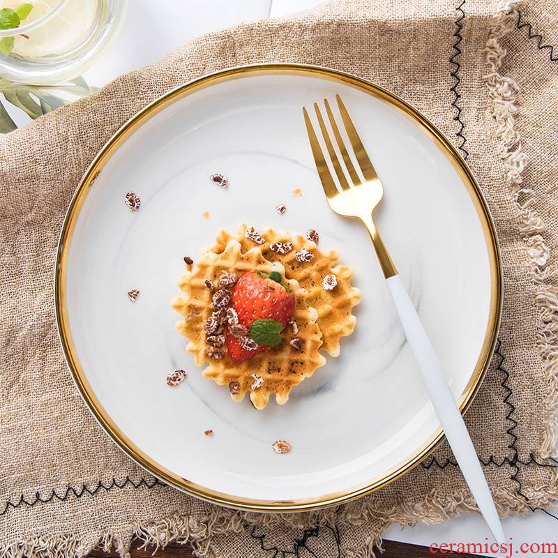 Creative up phnom penh marble ceramic tableware of western food steak plate of pasta dish breakfast dish dish dish soup plate