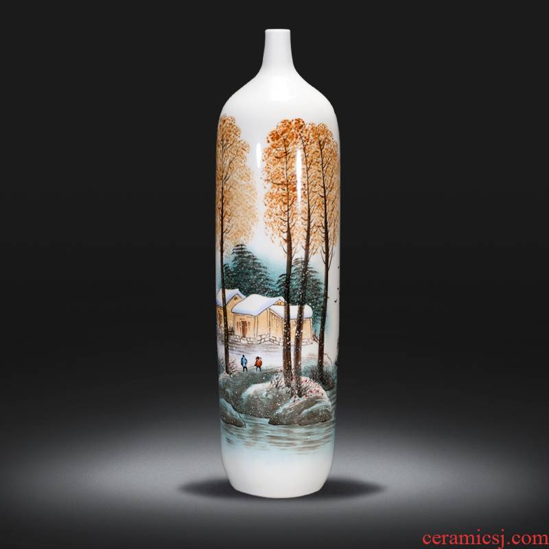 Jingdezhen ceramics by hand draw high vase furnishing articles of the new Chinese style household living room TV cabinet decoration decoration