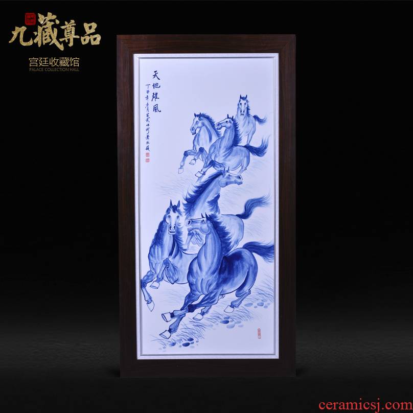 Jingdezhen ceramics Liu Shuwu hand - made the glory of heaven and earth porcelain plate painting adornment household handicraft furnishing articles