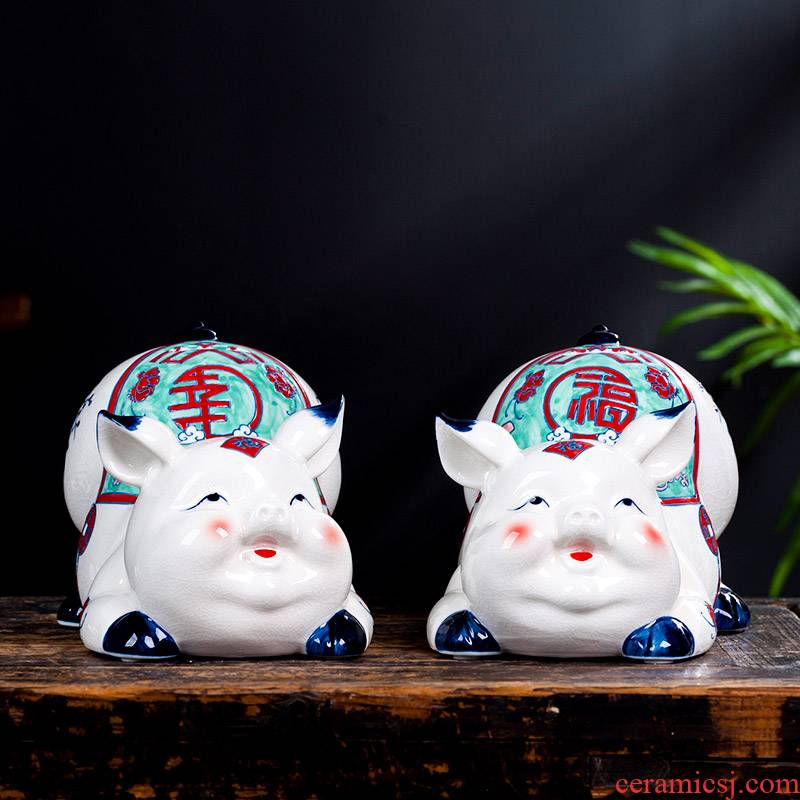Zodiac ornament white porcelain of jingdezhen ceramics happy "sitting room of Chinese style household furnishing articles creative ceramic arts and crafts