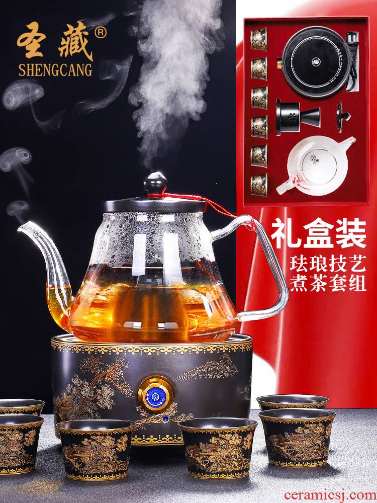 Glass suits for the boiled tea, the electric TaoLu Chinese wind restoring ancient ways automatic steaming kettle boil tea stove black tea cups