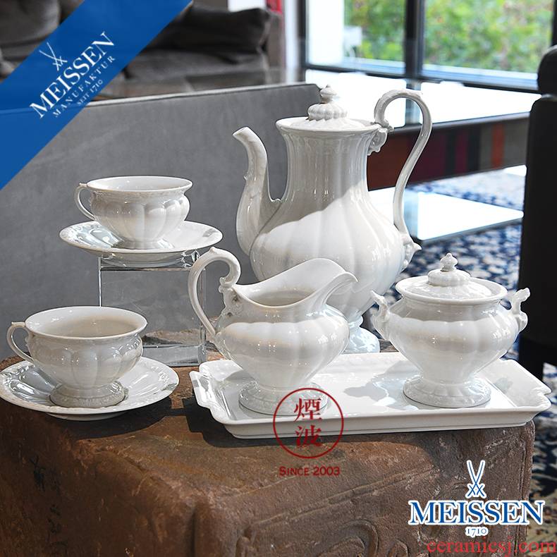 German mason MEISSEN porcelain X - ray Form pure white series afternoon tea coffee pot set the teapot