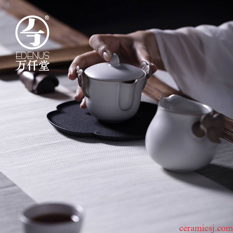 Wan # $your up ceramic tea tray was creative fruit bowl tea tray on your glaze small tea tea tray bearing Song Yun four elephants