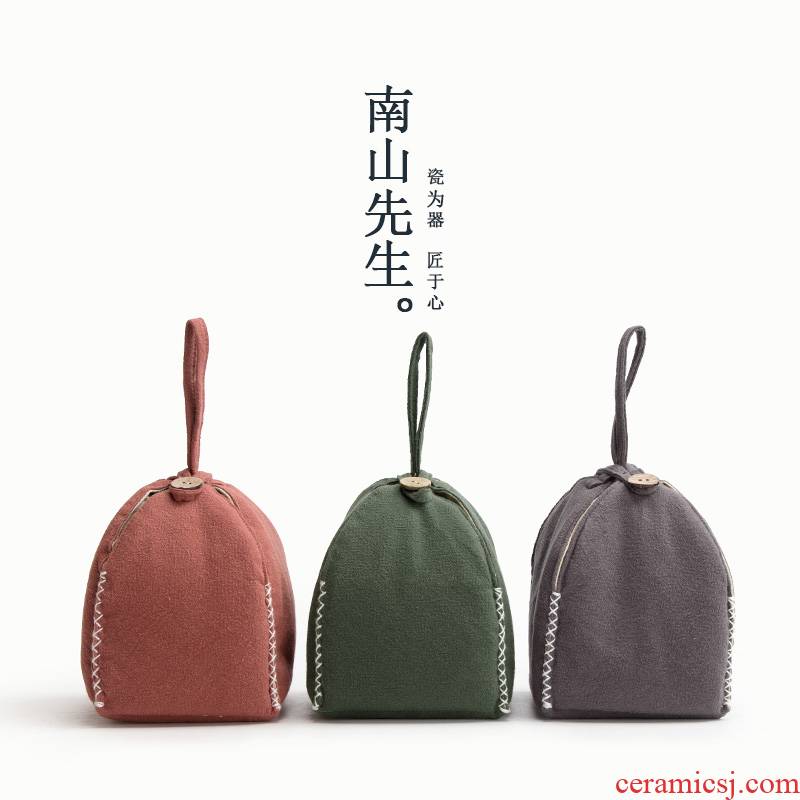 Mr Nan shan fengling ceramic tea set to receive the cloth bags of Japanese cotton and linen tea accessories portable luggage bags