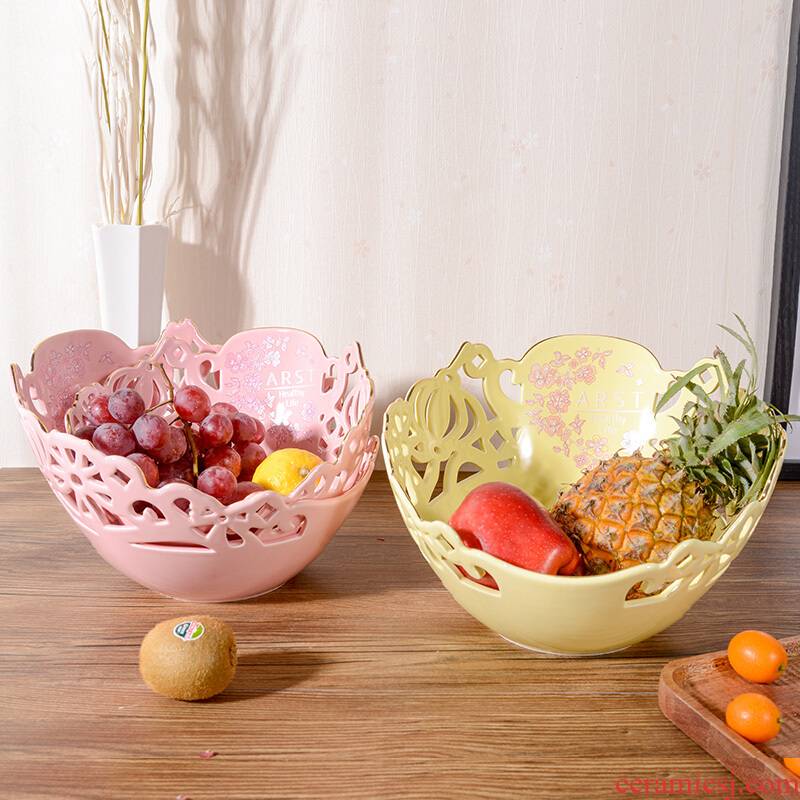 Jas 11 inches dazzle see d li cheng DE ceramics fruit bowl manual creative European I and contracted compote