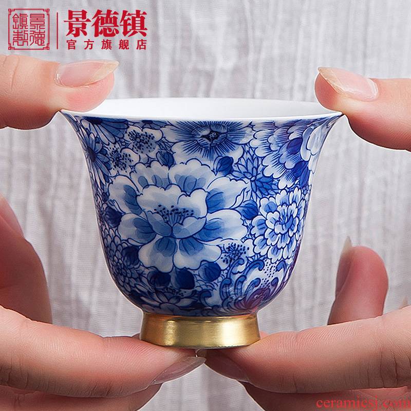 Jingdezhen flagship store hand - made porcelain ceramic kung fu tea cup paint a single sample tea cup small household tea light