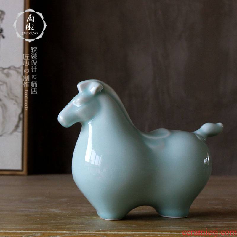 Rain tong home | jingdezhen ceramics ceramic ma/cattle household checking ceramic decoration crafts are sitting room