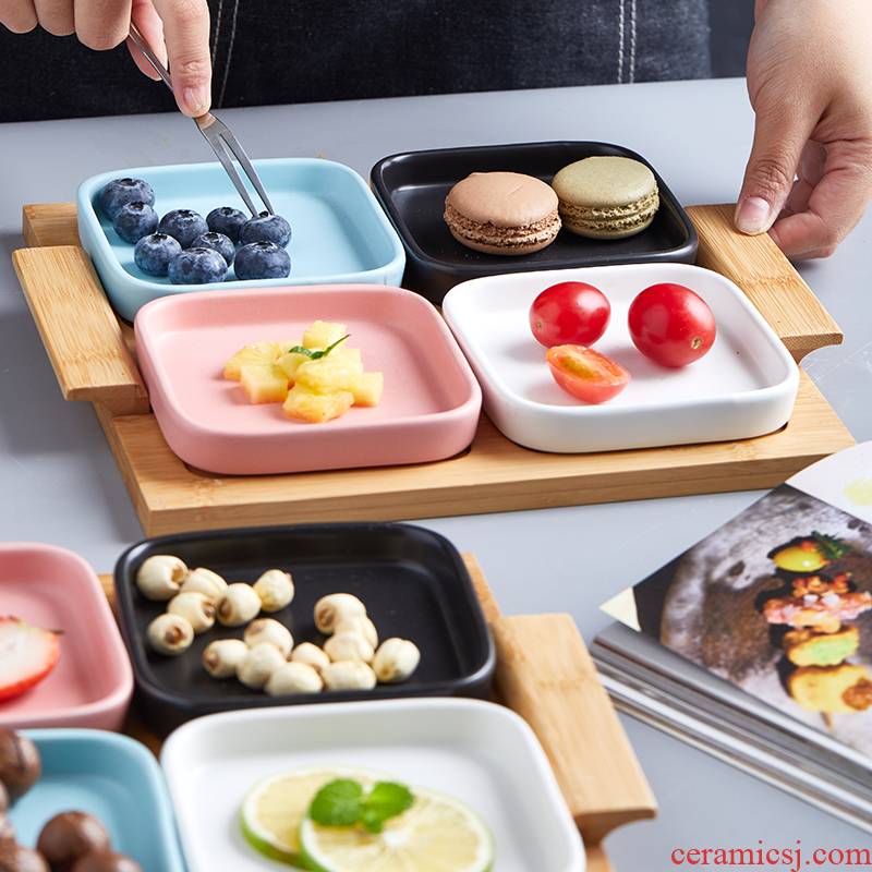 Four GongGe mystery Japanese snack plate ceramic dry fruit bowl dessert plate candy dishes the nut plate of fruit snacks