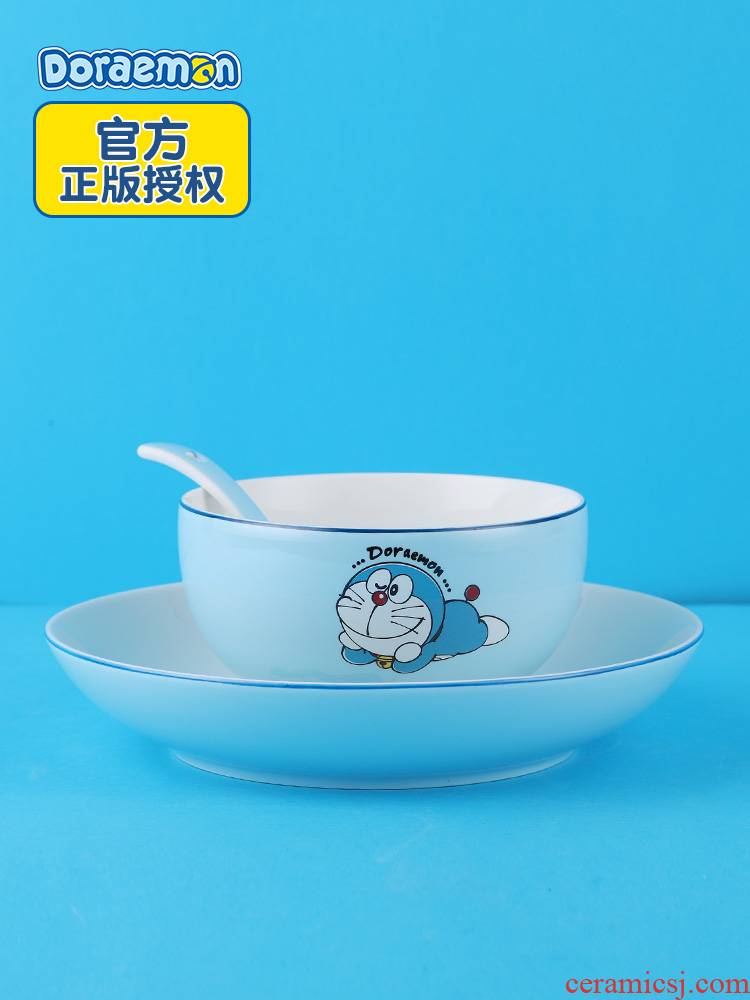 Doraemon Japanese - style tableware ceramic dishes creative move household jobs soup bowl GuoNianCai plate of A single plate